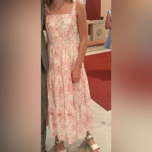 floral maxi ruffle dress